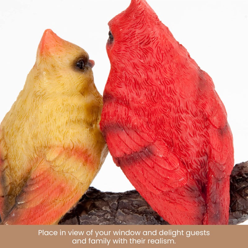 Bits and Pieces - 'Pair of Cardinals' Tree Hugger - Yard Decorations - Whimsical Tree Birds Sculpture - Garden Decoration - Garden Peeker Yard Art - Image 5